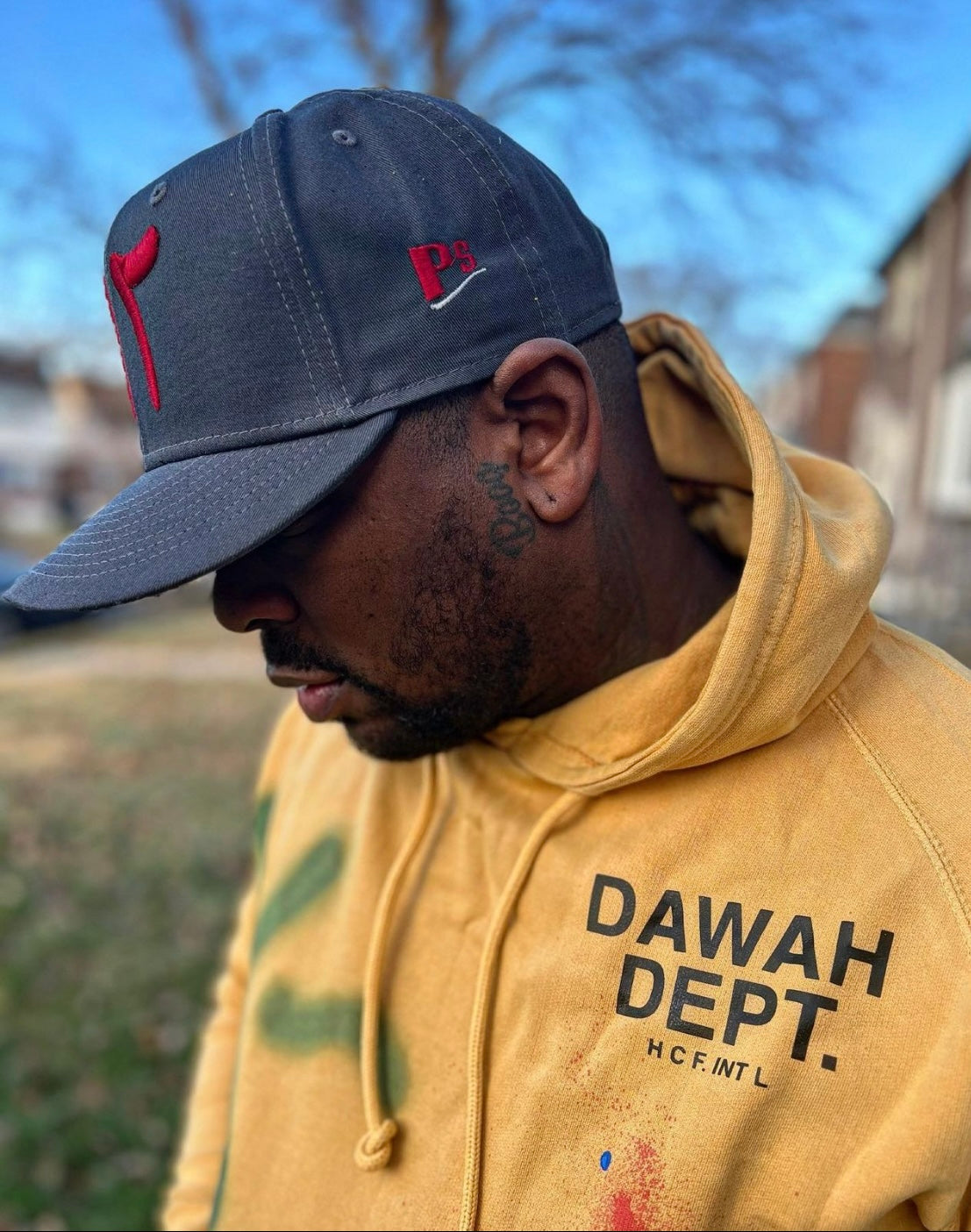 Dawah Dept. Special Edition Hand Painted Hoodie - VINTAGE MUSTARD