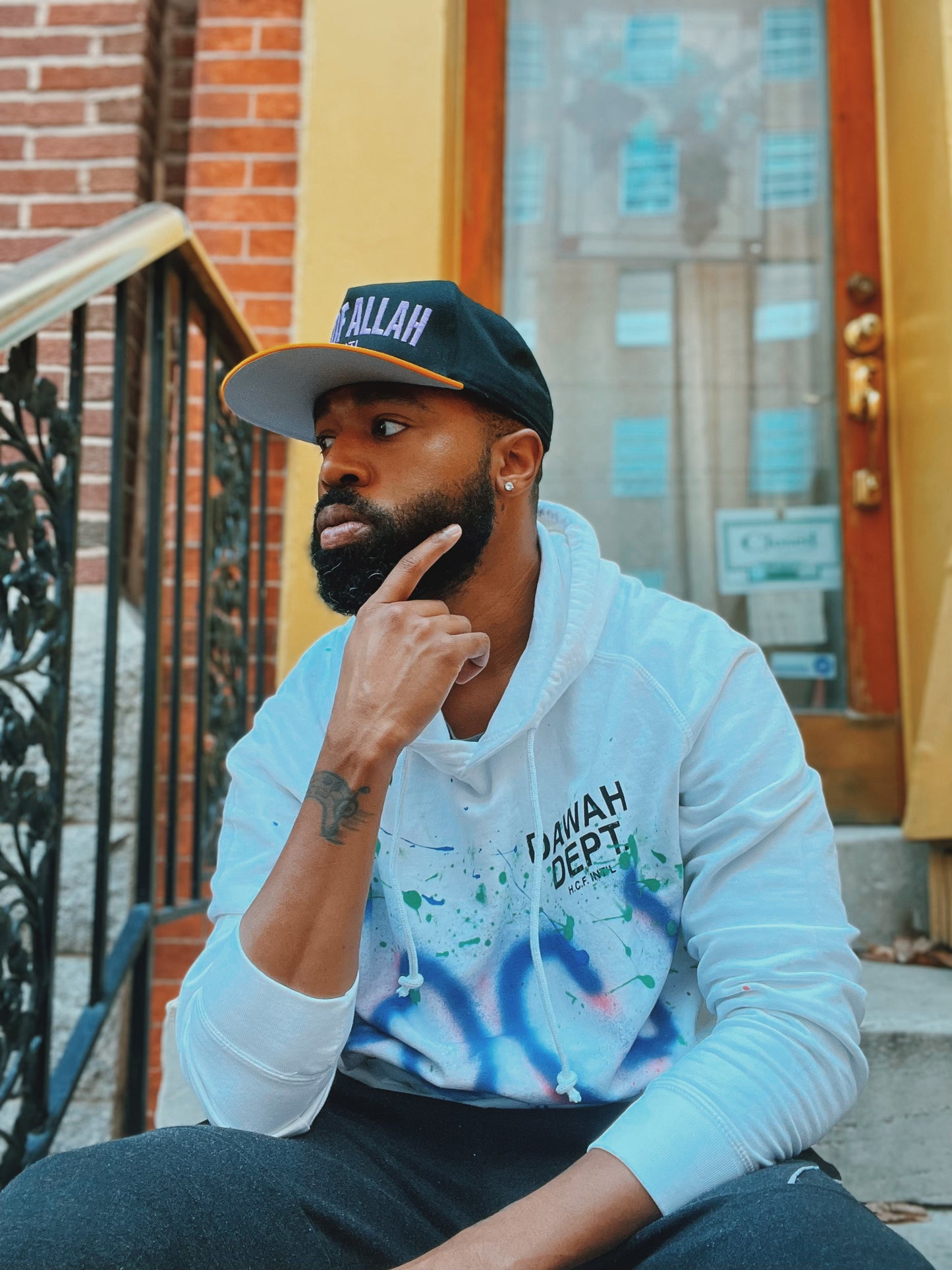 Dawah Dept. Special Edition Hand Painted Hoodie - Vintage White