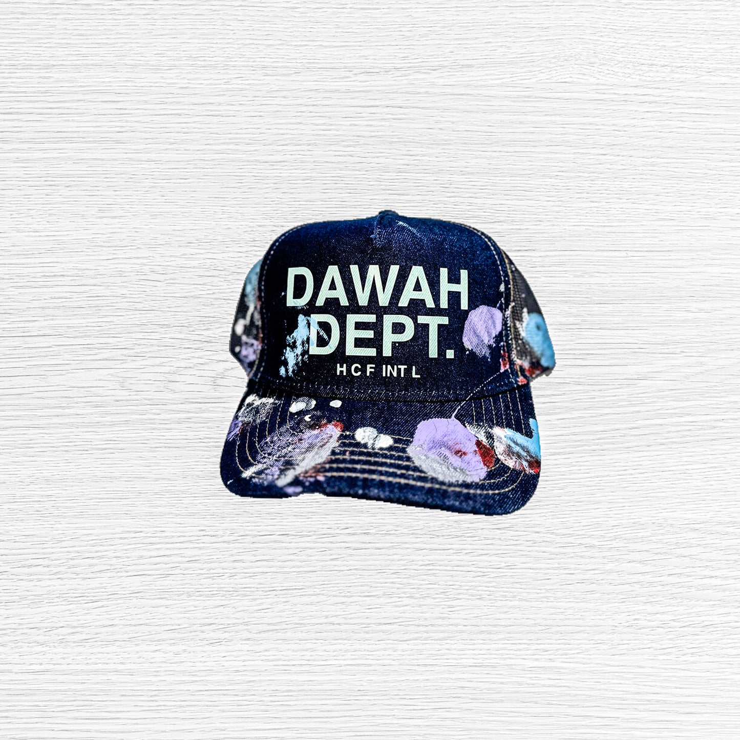 Hand Painted Trucker (Glow in the dark)(Denim)