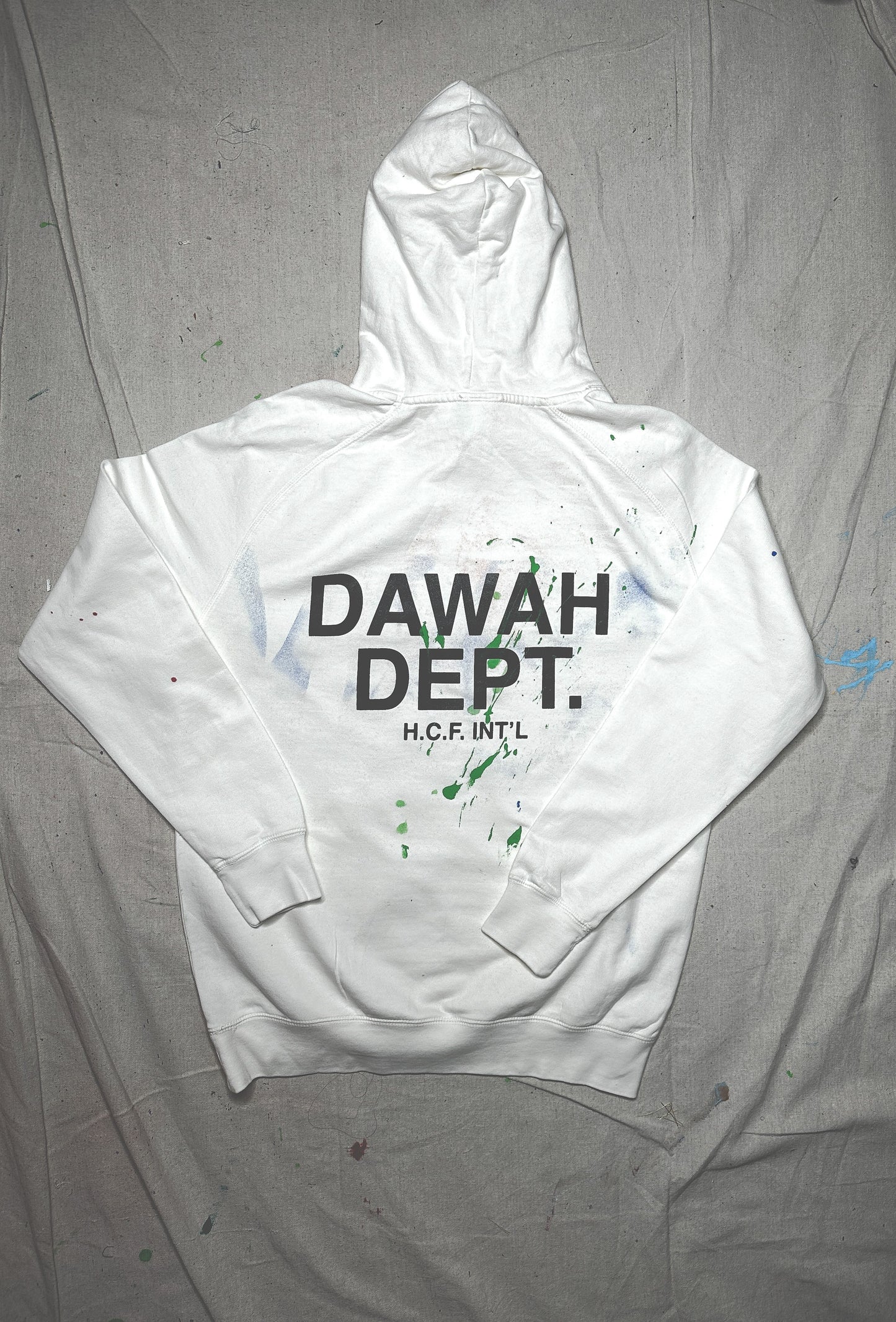 Dawah Dept. Special Edition Hand Painted Hoodie - Vintage White