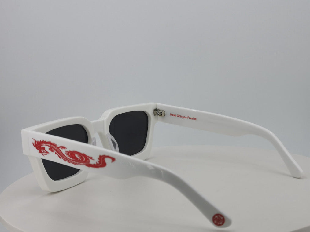 HCF Eyewear /نظارات / 眼镜 (Red Dragons) White/Red