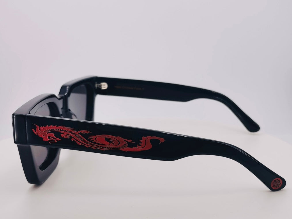 HCF Eyewear /نظارات / 眼镜 (Red Dragons) Black/Red