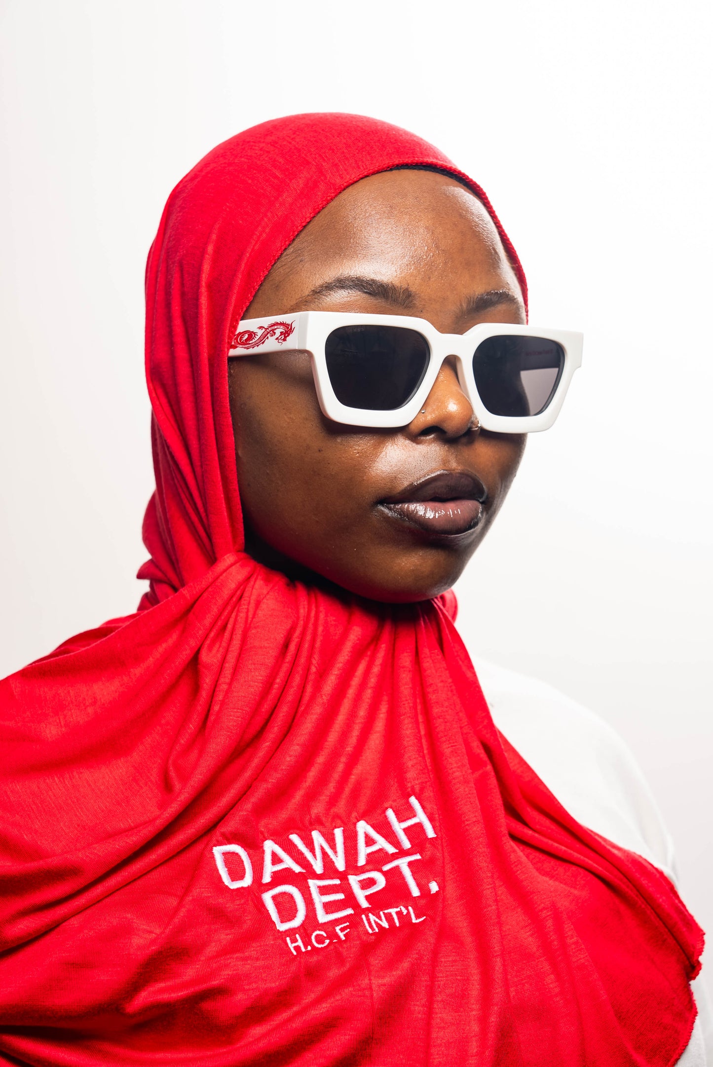 HCF Eyewear /نظارات / 眼镜 (Red Dragons) White/Red