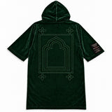 HCF VELOUR MIHRAB 3/4 THOBE - FOREST GREEN
