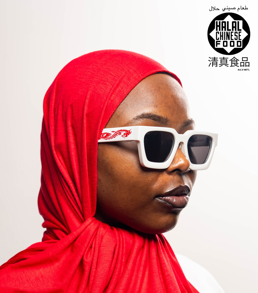 HCF Eyewear /نظارات / 眼镜 (Red Dragons) White/Red