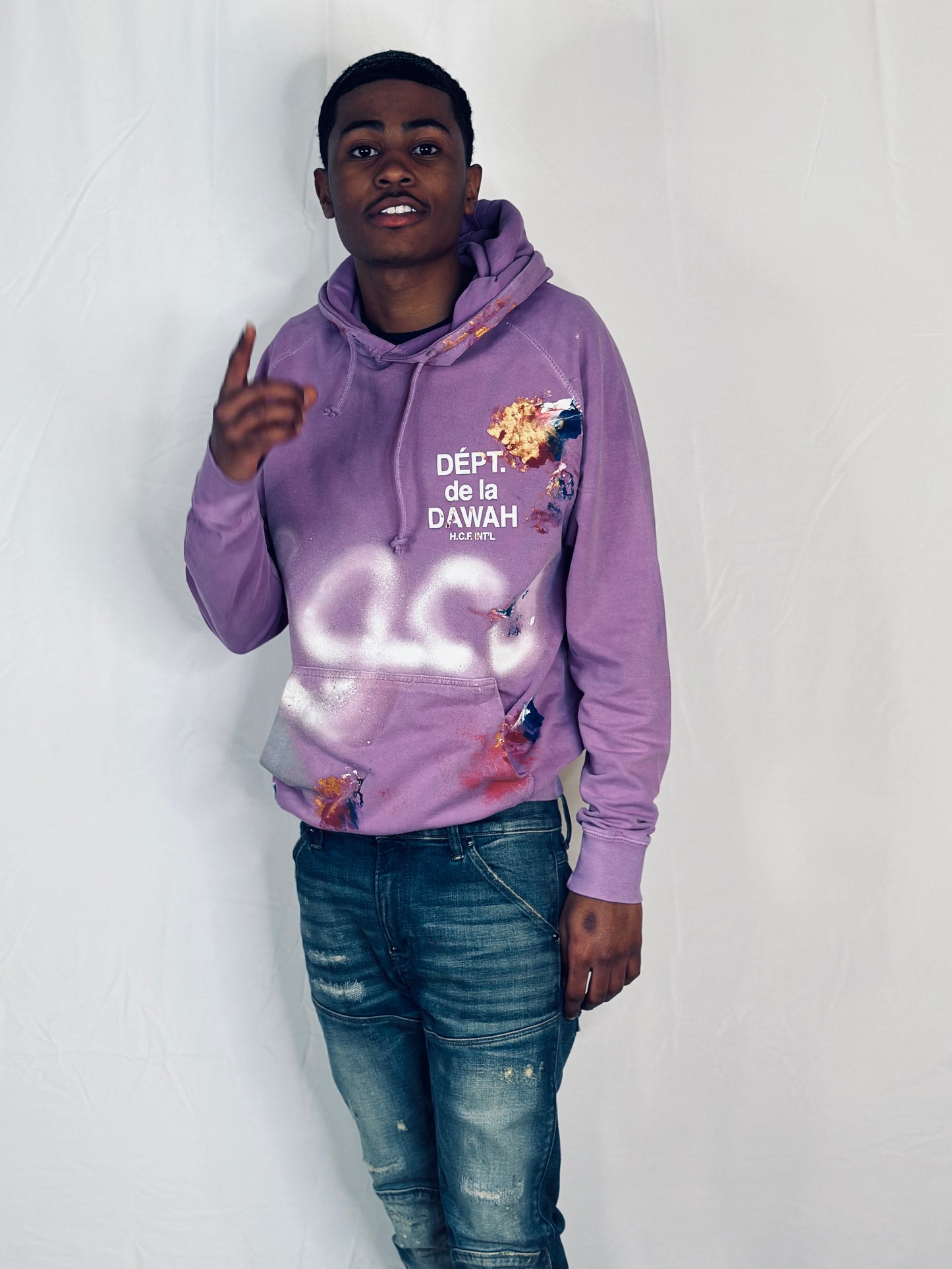 Dawah Dept. Special Edition Hand Painted Hoodie - VINTAGE ORCHID