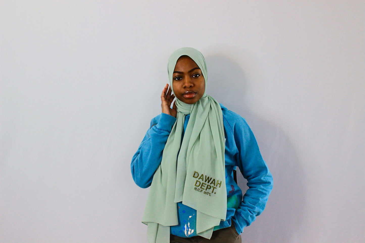 Dawah Dept Hijab -Mint- Chiffon Hijab - Made in USA