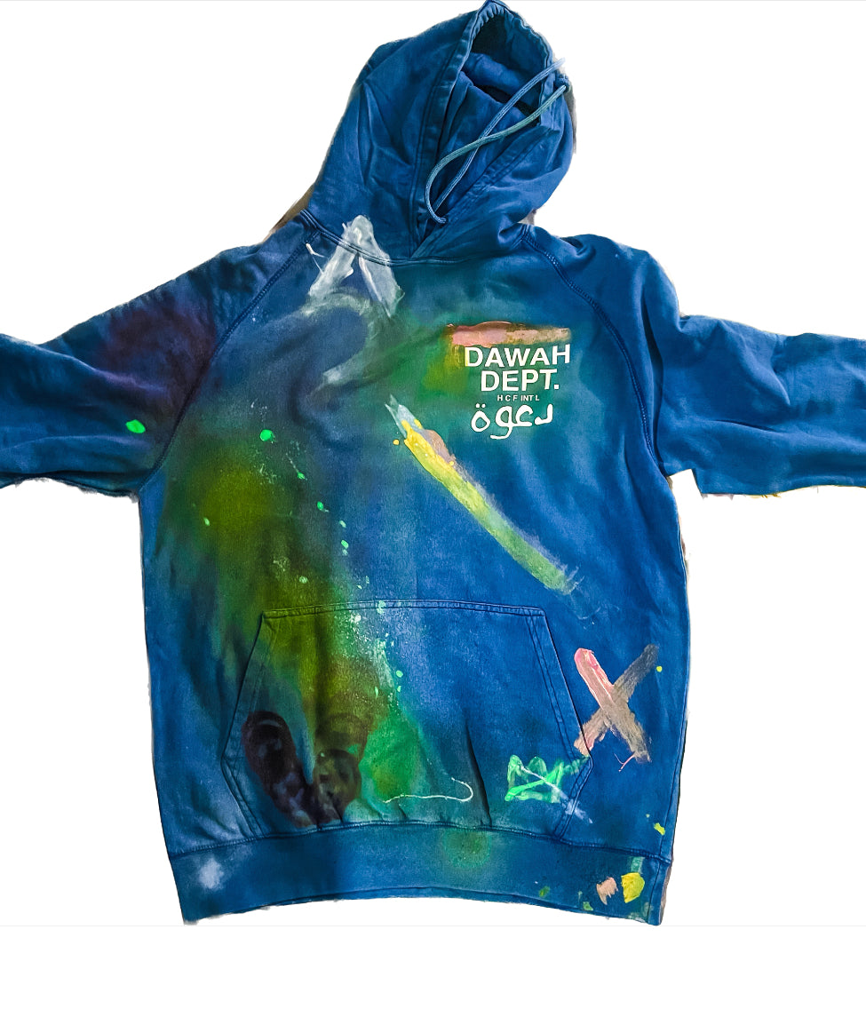 Dawah Dept. Special Edition Hand Painted Hoodie - Lake Blue