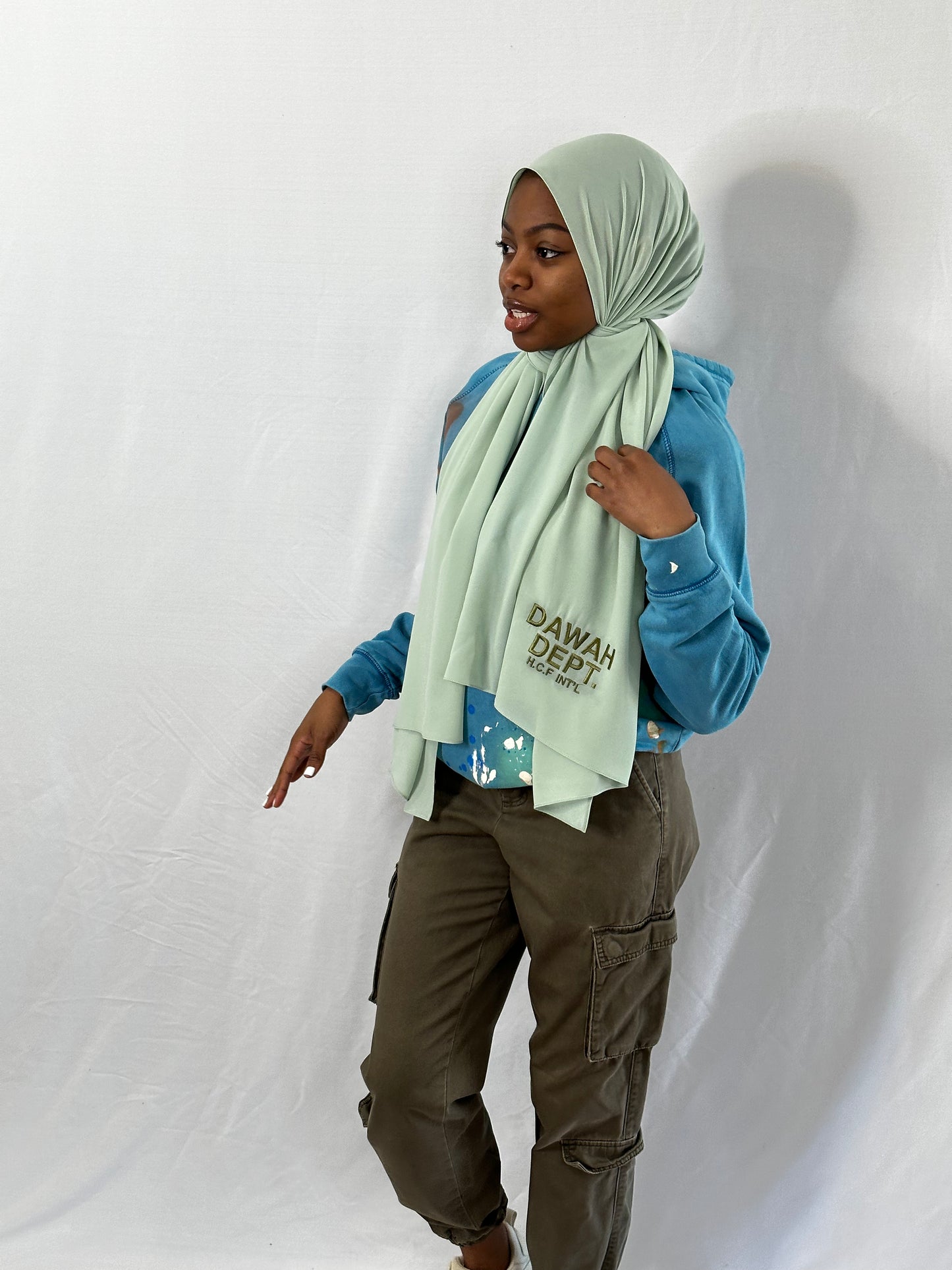Dawah Dept Hijab -Mint- Chiffon Hijab - Made in USA