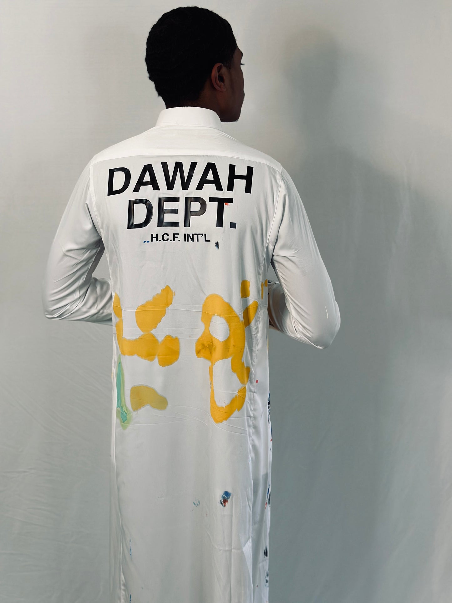 Dawah Dept. Special Edition Hand Painted Thobe - White