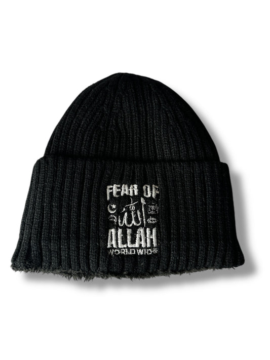 FEAR OF ALLAH (Winter Beanie)Black/white