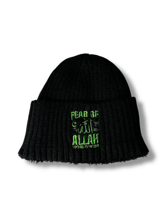 FEAR OF ALLAH (Winter Beanie )Black/Green