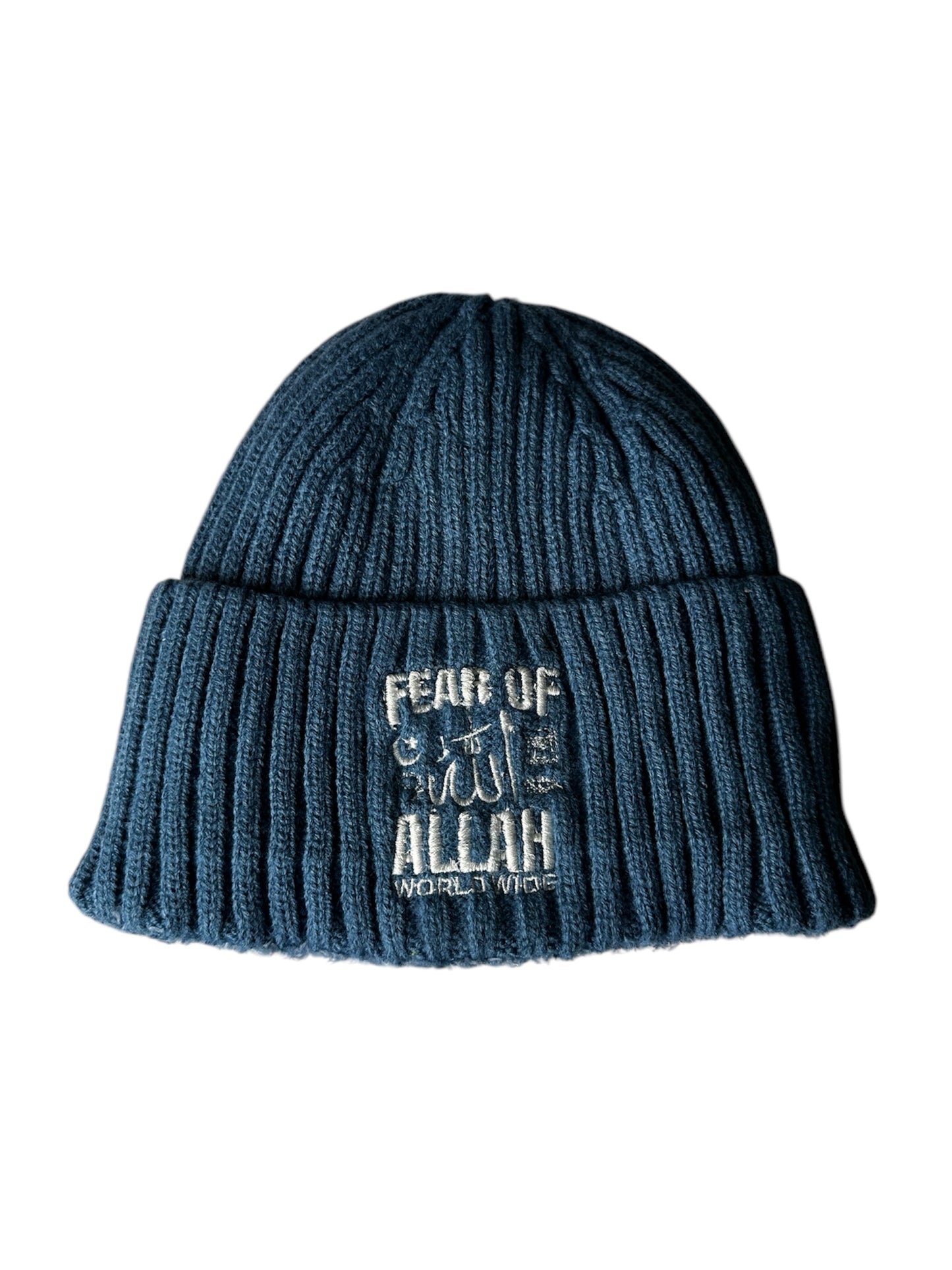 FEAR OF ALLAH (Winter Beanie) Pebble Blue