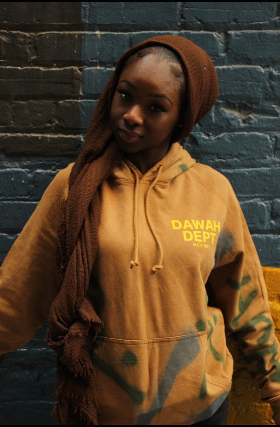 Dawah Dept. Special Edition Hand Painted Hoodie - VINTAGE CAMEL