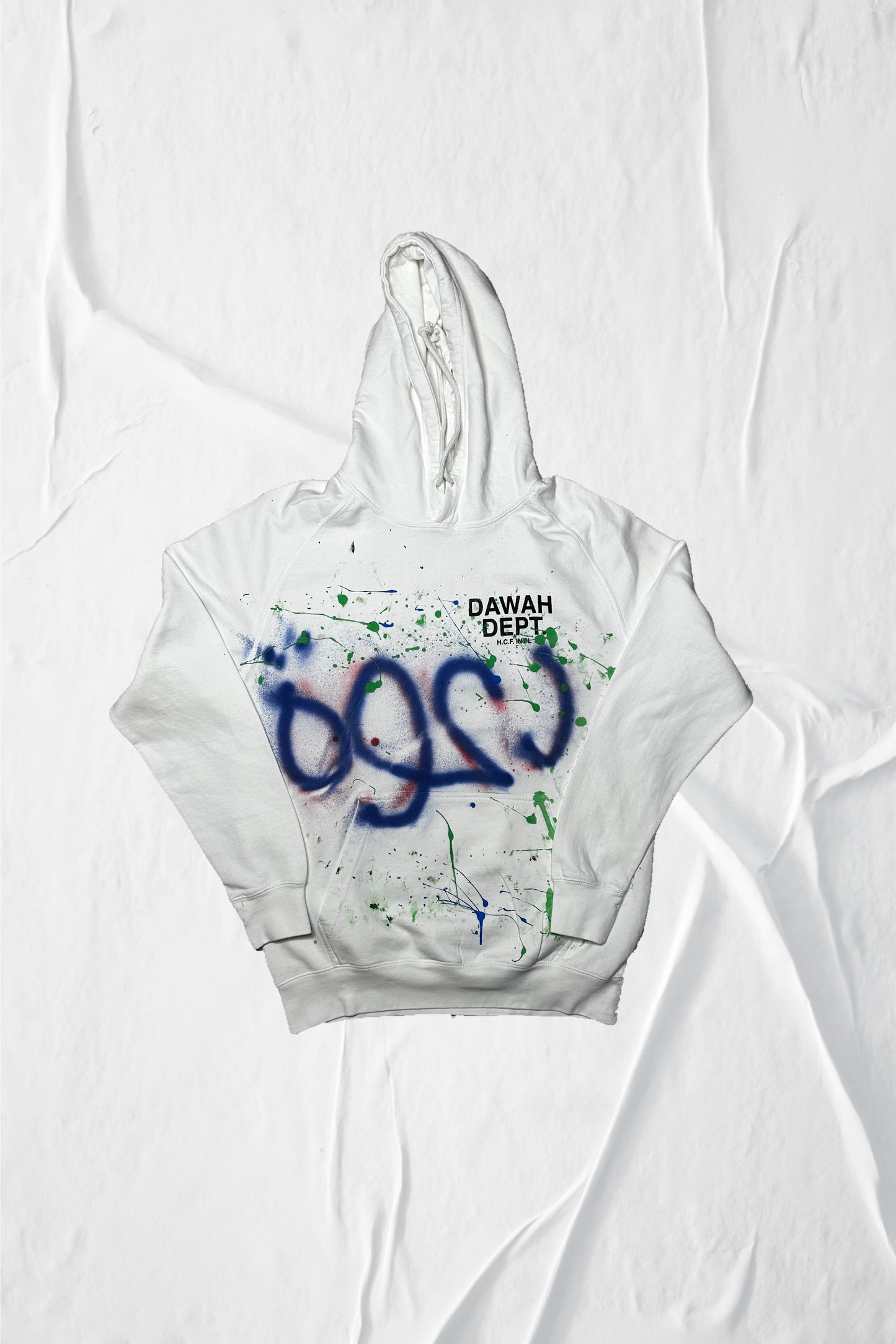 Dawah Dept. Special Edition Hand Painted Hoodie - Vintage White