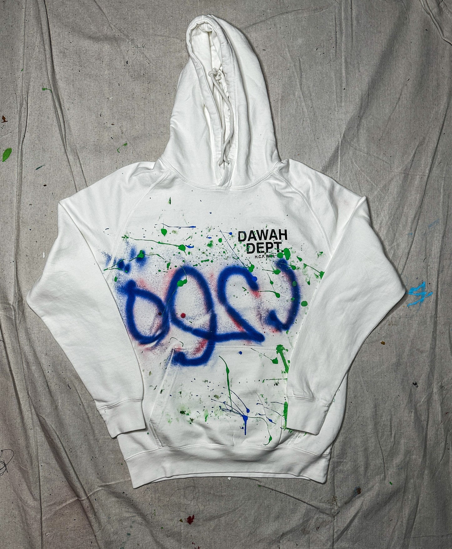 Dawah Dept. Special Edition Hand Painted Hoodie - Vintage White