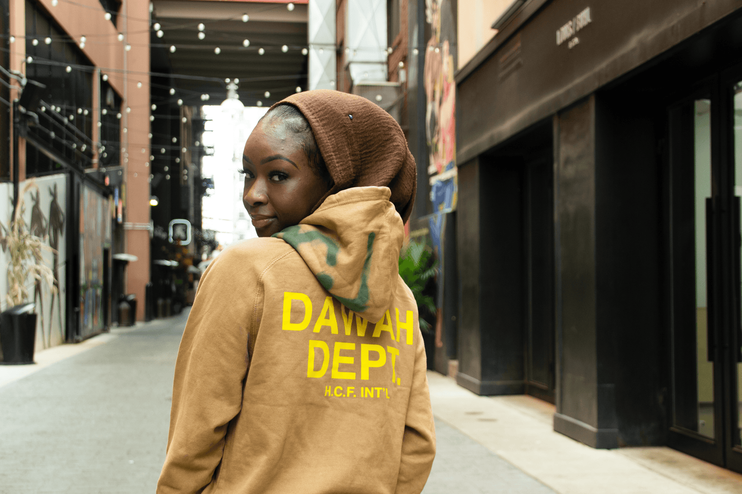 Dawah Dept. Special Edition Hand Painted Hoodie - VINTAGE CAMEL