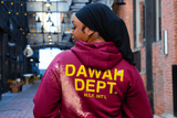 Dawah Dept. Special Edition Hand Painted Hoodie - DISTRESSED BURGANDY