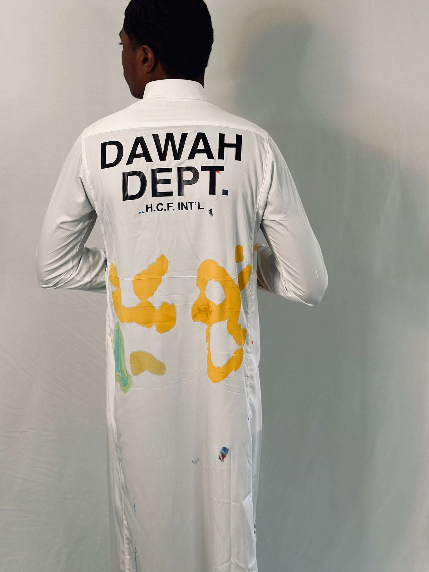 Dawah Dept. Special Edition Hand Painted Thobe - White