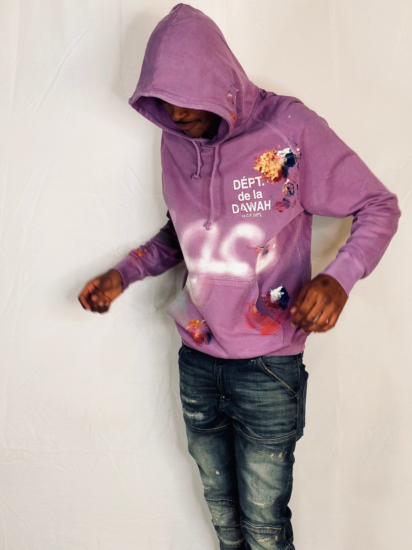 Dawah Dept. Special Edition Hand Painted Hoodie - VINTAGE ORCHID