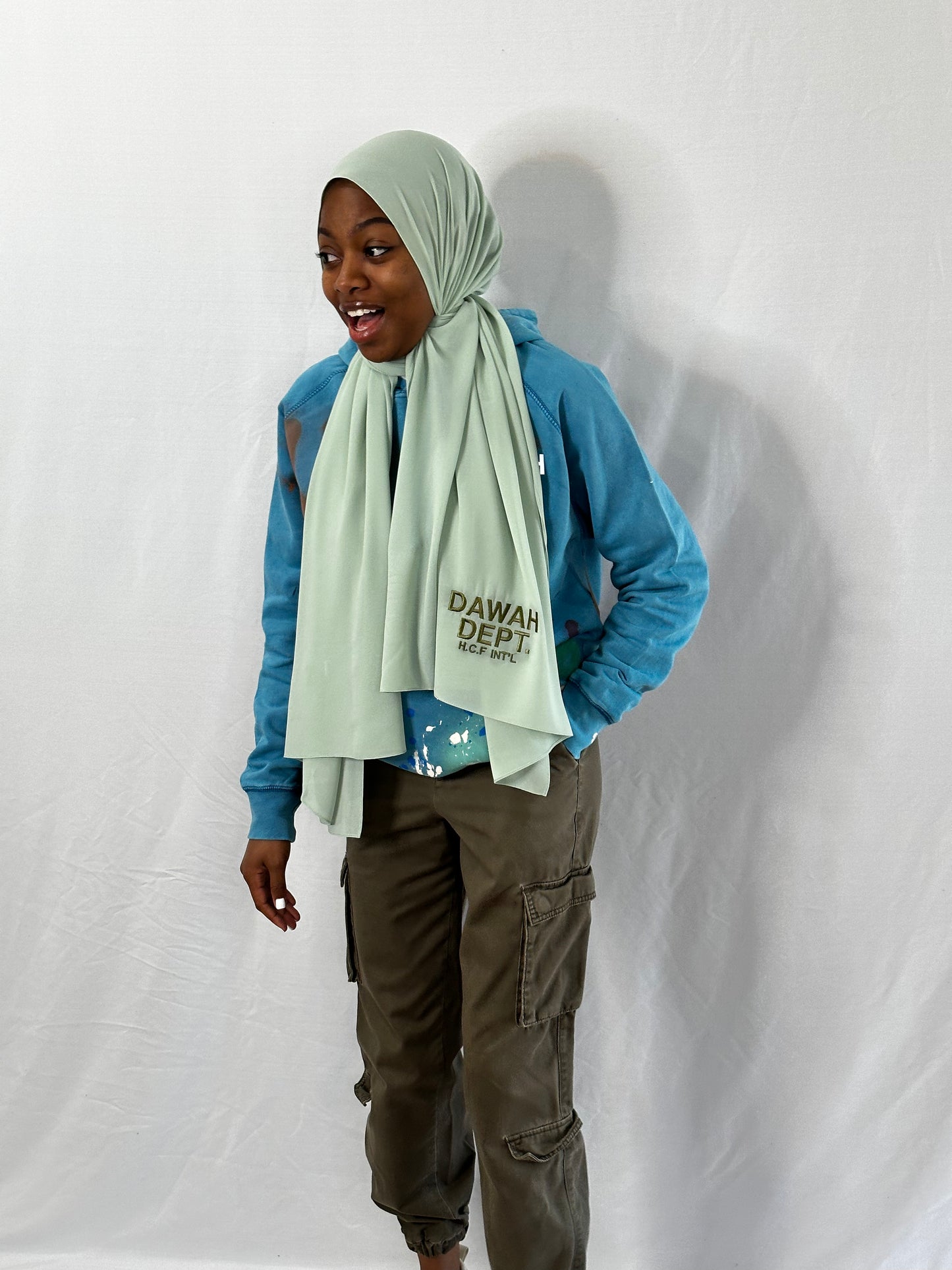 Dawah Dept Hijab -Mint- Chiffon Hijab - Made in USA